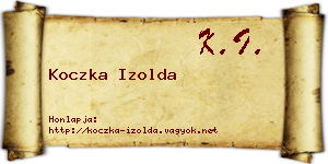 Koczka Izolda névjegykártya